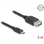 USB 2.0-Kabel DELOCK 81520 – Micro-USB-B auf USB A, 3 m, schwarz