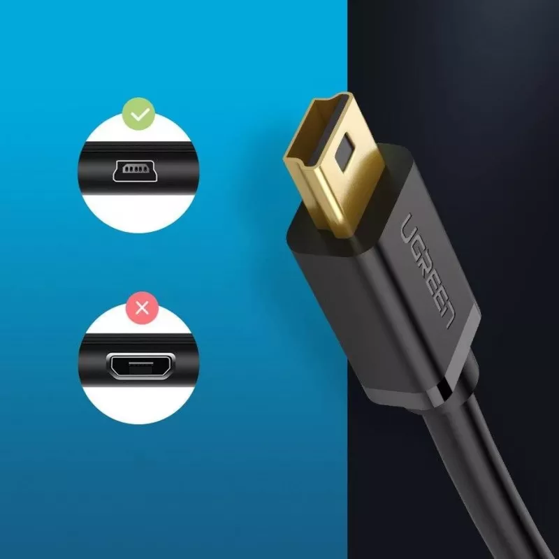 Ugreen US132 USB-auf-Mini-USB-Kabel, 2 m, 480 Mbit/s, schwarz
