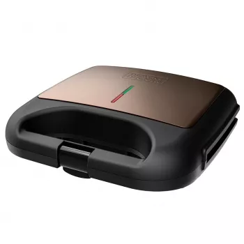 Sandwichtoaster Black & Decker BXSA753E — 2 Sandwiches, 750 W, antihaftbeschichtete Platten, 215×125 mm Grillfläche, kompakter Edelstahl