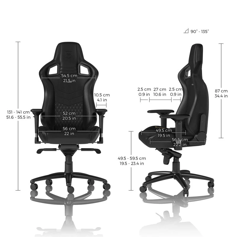 noblechairs EPIC Echtleder Gaming-Stuhl - Schwarz