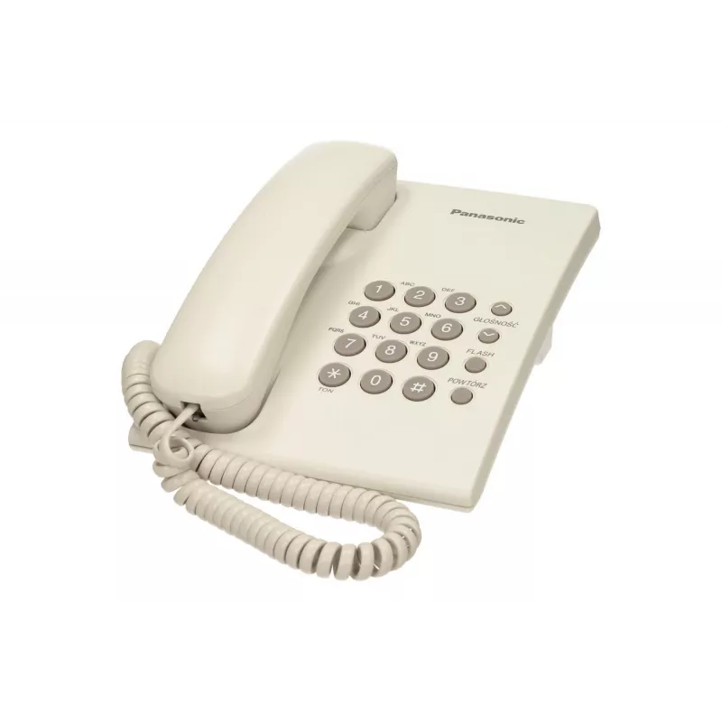 Panasonic KX-TS500PDW schnurgebundenes Telefon, wandmontierbar, Ton-/Impulswahl, Weiß