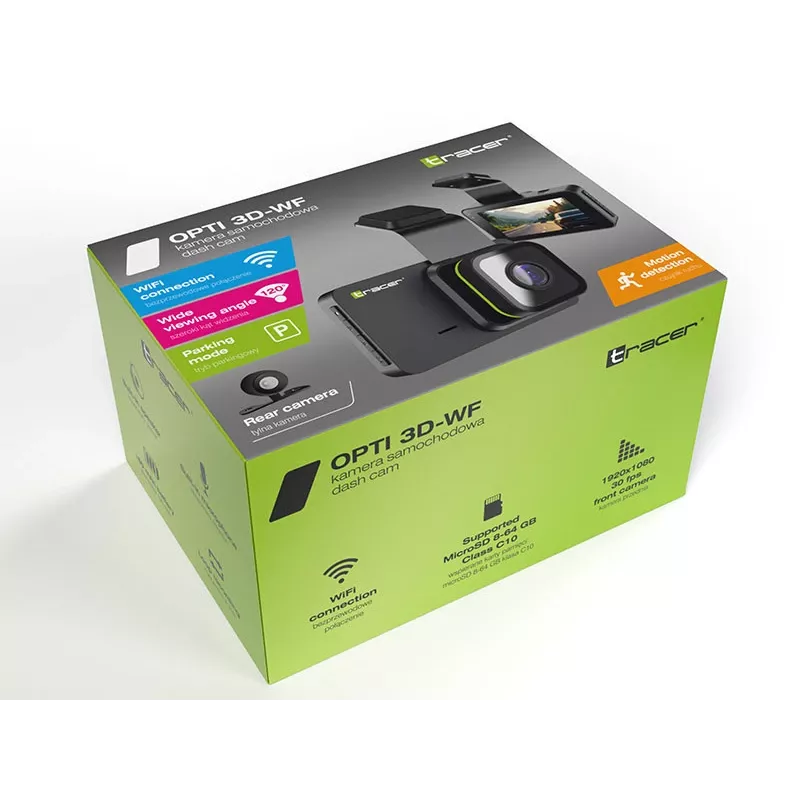 Tracer Opti 3D-WF Dual Dashcam, Full HD, 3,0-Zoll-Display, WLAN
