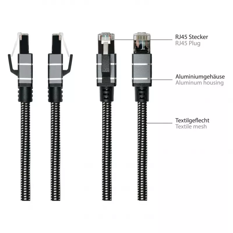 Good Connections Ethernet-Kabel USB-C RJ45, Anthrazit, 2,0 m