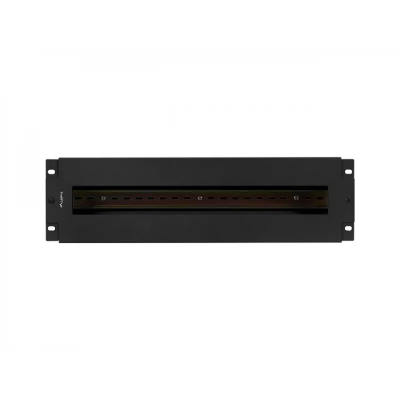 Lanberg AK-VDP103-B 19-Zoll 3U Spannungsverteilerfeld mit DIN-Schiene TS-35, Schwarz