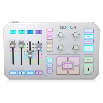 USB-Audiomixer TC‑Helicon GO XLR‑WH weiß — 1 XLR-Mikrofoneingang, USB‑B, 48 V Phantomspeisung, 24‑bit/48 kHz, optischer Ausgang
