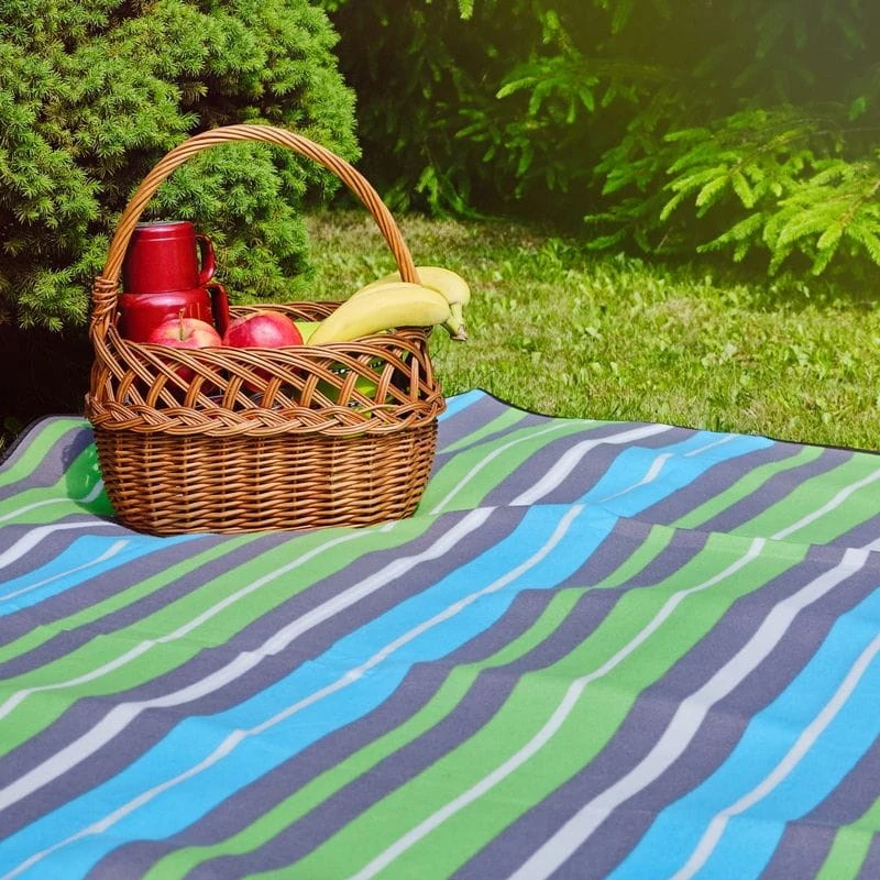 Picknickdecke PROMIS KP200PZ, grüne Streifen, 200 x 150 cm