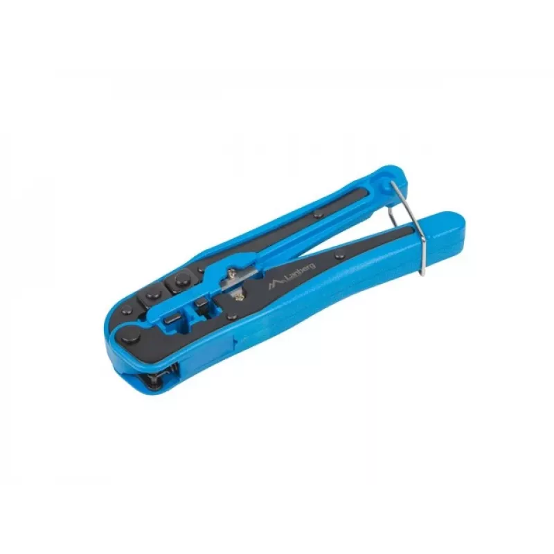 Lanberg NT-0202 Crimpwerkzeug für RJ45/RJ12/RJ11, Schwarz/Blau