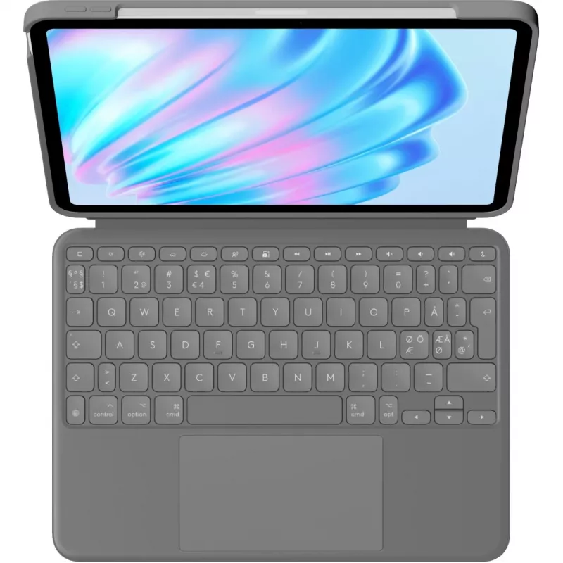 Logitech Combo Touch Tastatur QWERTY Dänisch Finnisch Norwegisch Schwedisch Smart Connector Grau