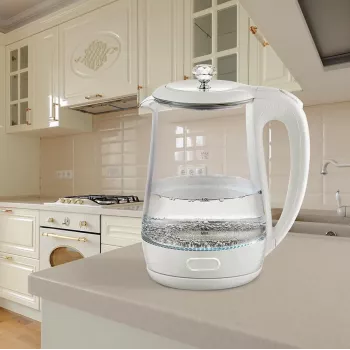 Wasserkocher Maestro MR 052 WH — 1,7 L, 2200 W, durchscheinend weiß, Glasgehäuse