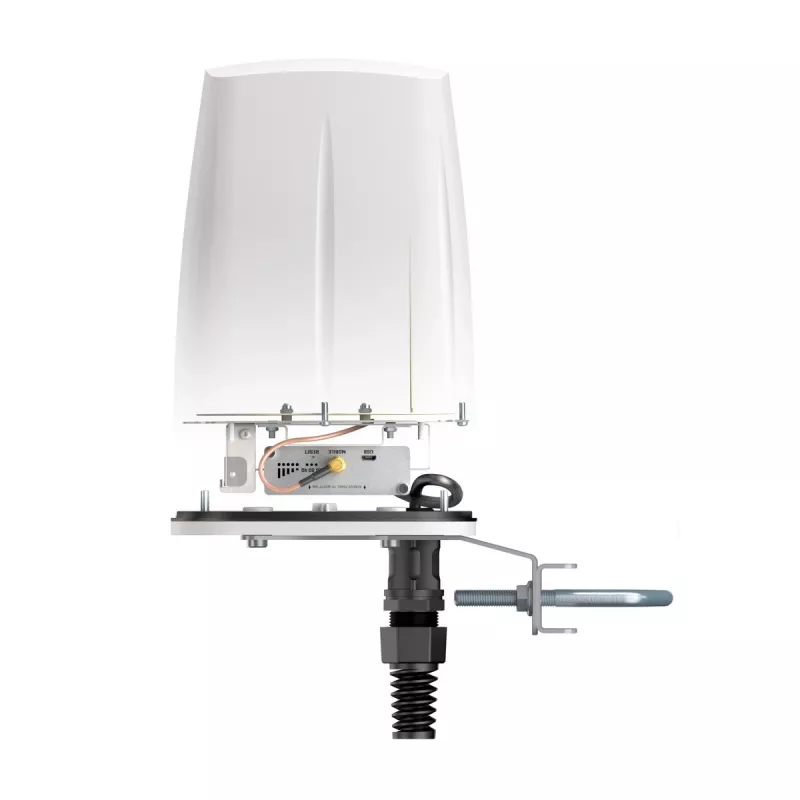 QuWireless QuSpot A140S-A Rundstrahl-LTE-Antenne für Teltonika TRB140, PoE/LAN, 4 dBi, IP67, Weiß