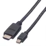 Mini DisplayPort-Kabel VALUE Mini DP-HDTV M/M 2 m