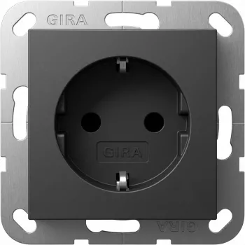 Steckdose SCHUKO GIRA System 55 16 A 250 V Anthrazit, Tiefe 29 mm