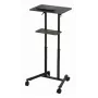 Gembird TVS-DESK-01-BK mobiler Stehtisch mit Rollen, höhenverstellbar 111–134,5 cm, Neigung 30°, max. 20 kg, schwarz