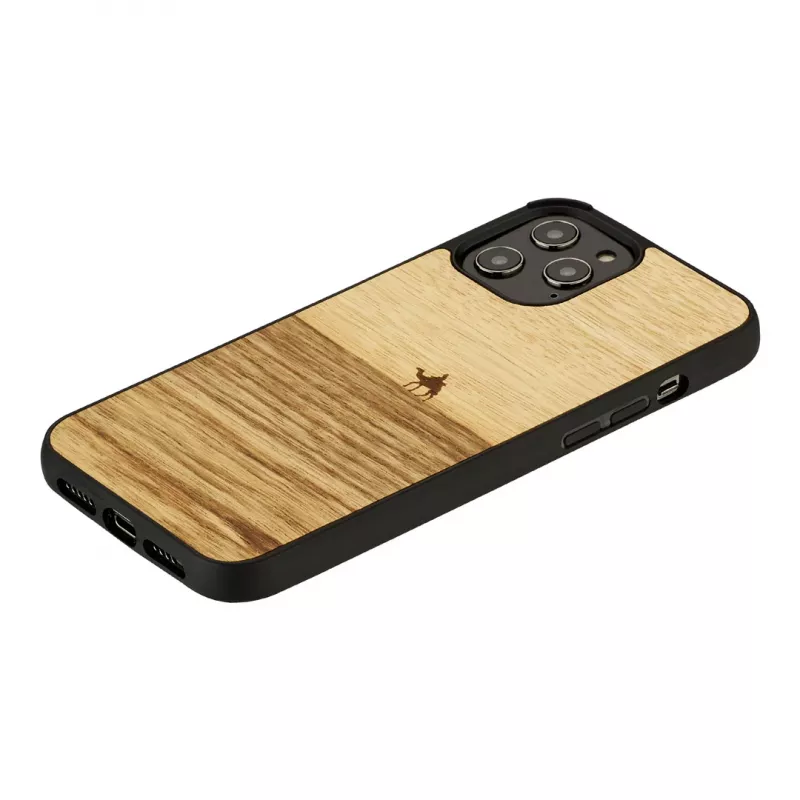 Handyhülle man and wood für iPhone 12 Pro Max Terra Schwarz — schützende Rückabdeckung
