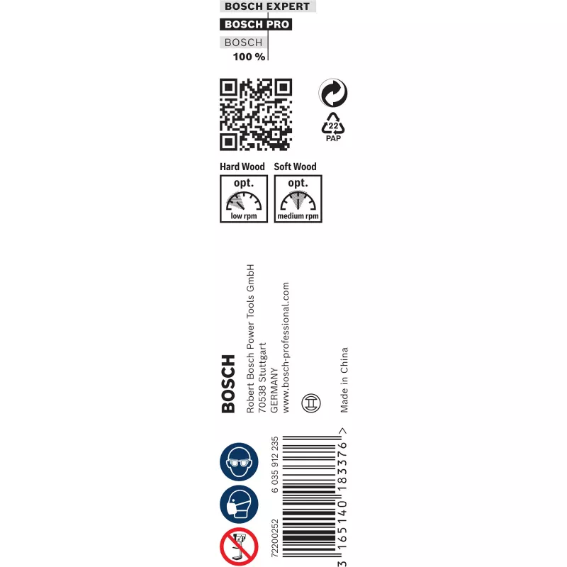 Bosch 2608597628 PRO Wood Holzschlangenbohrer, 14 mm, Gesamtlänge 235 mm, Arbeitslänge 170 mm, Sechskantschaft