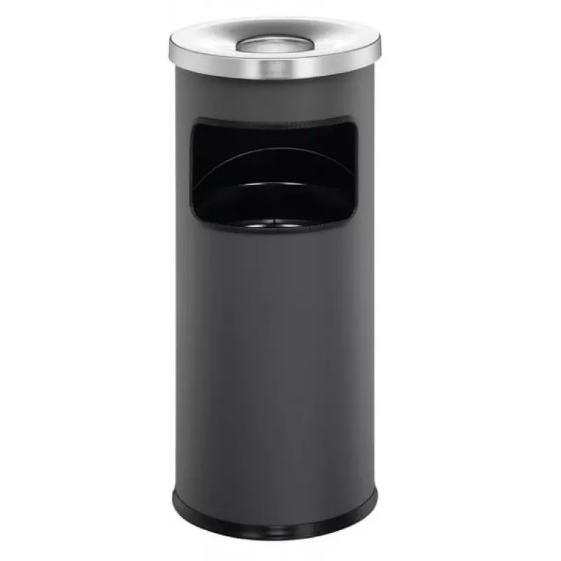 Durable 3332-58 Runder Aschen-/Abfalleimer, 17 L, Aluminium/Metall, Anthrazit