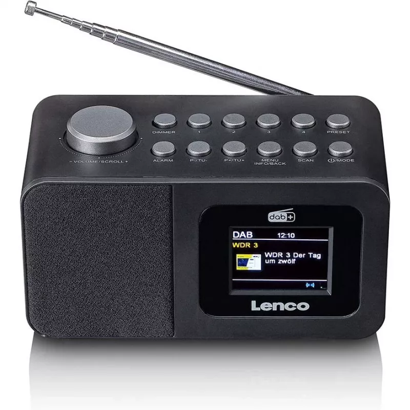 Lenco CR-625BK DAB+/FM Radiowecker mit Bluetooth und kabellosem Laden, schwarz