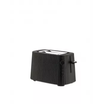 Toaster Alessi MDL08B Schwarz — Plissé-Design, 6 Bräunungsstufen, Bagel/Auftauen/Aufwärmen, 340×185×250 mm