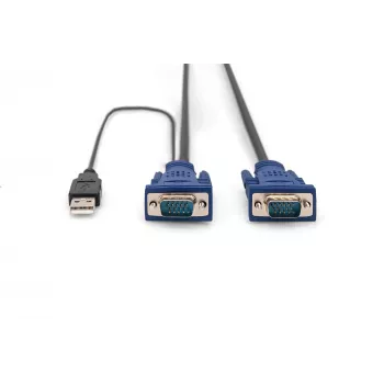 DIGITUS Octopus - Tastatur-/Video-/Maus- (KVM-) Kabel - HD-15 (M) - USB Typ A, 4-polig, PS/2, 6-polig (M) - 5,0 m - Schwarz (DS-19233)