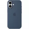 Apple MYY23ZM/A Silikon Case mit MagSafe für iPhone 16, Denimblau