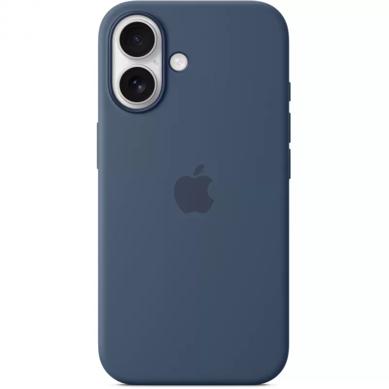 Apple MYY23ZM/A Silikon Case mit MagSafe für iPhone 16, Denimblau