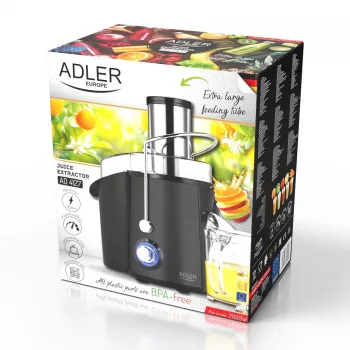 Zentrifugalentsafter Adler AD 4127 — 1000 W, schwarz, Saftbehälter, 3,9 kg
