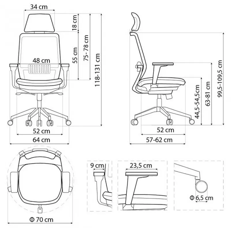 SPECTRUM Ergonomischer Bürostuhl schwarz