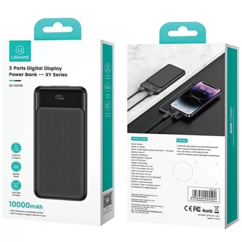 USAMS Ladegerät USA001631 30W mit 1x USB-C und 1x USB-A Schnellladung