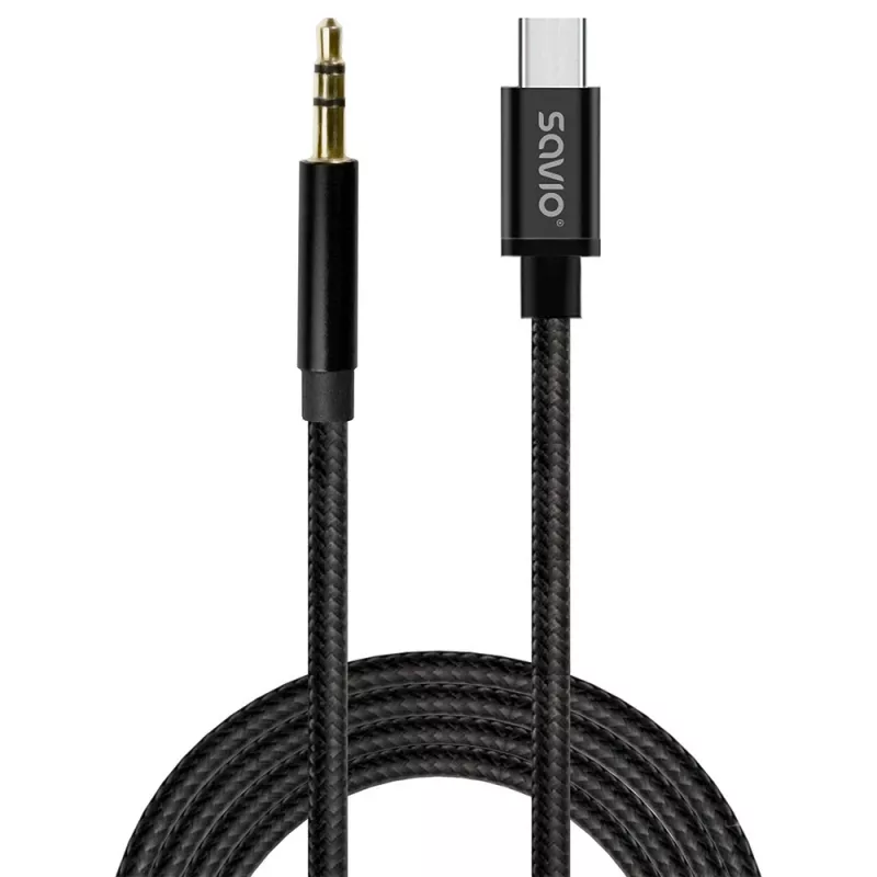 Audio-Kabel Savio CL-187 1m Schwarz Stecker auf Stecker