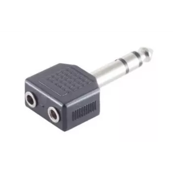 Kabeladapter Microconnect AUDANS 6,35 mm auf 2 x 3,5 mm Schwarz