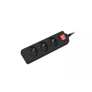 Lanberg PS1-03E-0150-BK Verlängerungskabel (1,5 m, Schwarz)