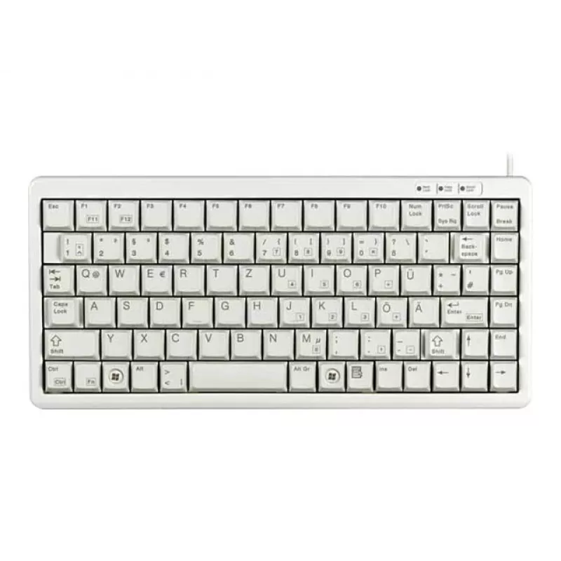 Cherry G84-4100 kompakte Tastatur, hellgrau, USB/PS/2