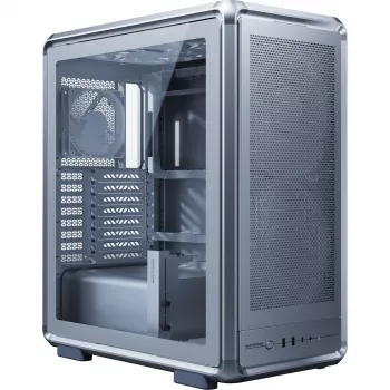 Cooler Master MasterFrame 500 Mesh ARGB Midi-Tower PC-Gehäuse, Silber, gehärtetes Glas