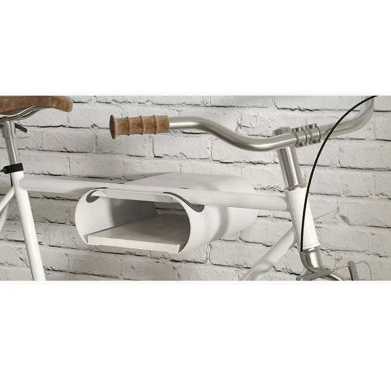 Maclean MC-466 Fahrrad-Wandhalterung mit Ablage, max. 25 kg, weiß
