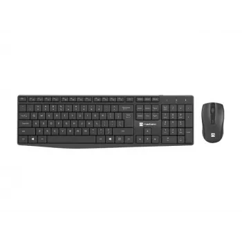Natec Squid NZB-1989 Kabelloses Tastatur-Maus-Set, US-Layout, Schwarz