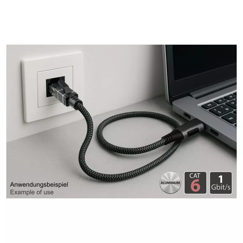 Good Connections Ethernet-Kabel USB-C RJ45, Anthrazit, 1,5 m