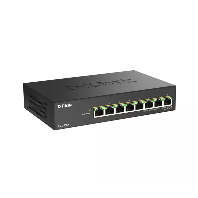 D-Link DMS-108P/E 8-Port 2,5G Unmanaged PoE+ (230 W) Desktop-Switch