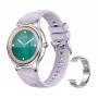 Colmi L28 Smartwatch, Silber-Lila, Silbernes Edelstahlarmband