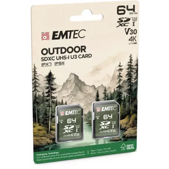 Flash-Speicher Emtec 64GB UHS-I U3 V30 Outdoor ECMSD64GXCU3ORP
