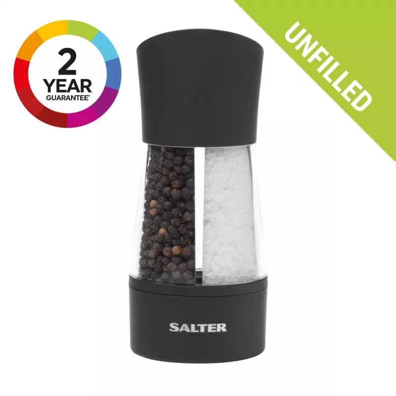 Salter 7612 BKXRAUP mechanische Doppel-Salz- und Pfeffermühle