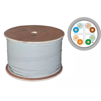 Netzwerkkabel Q-LANTEC KIF6PVC305Q Cat.6A F/UTP 305m Grau, 23 AWG Litze, PVC-Mantel, 250 MHz