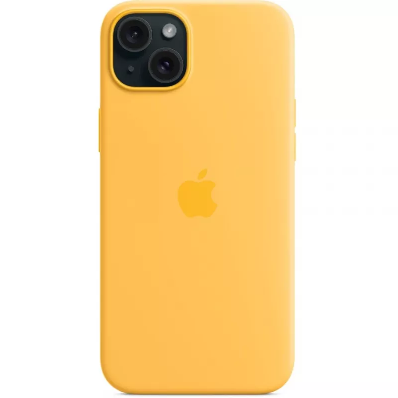 Apple iPhone 15 Plus Silikon Case mit MagSafe, Sunshine, MWNF3ZM/A
