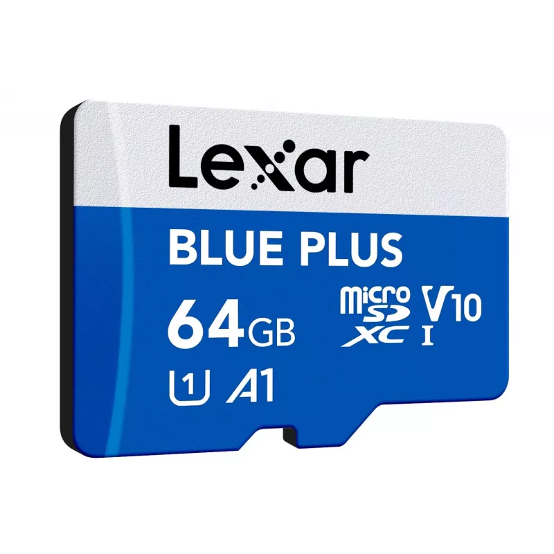 MicroSDXC-Speicherkarte Lexar BLUE PLUS 64 GB UHS‑I 100 MB/s U1 V10 (blau)