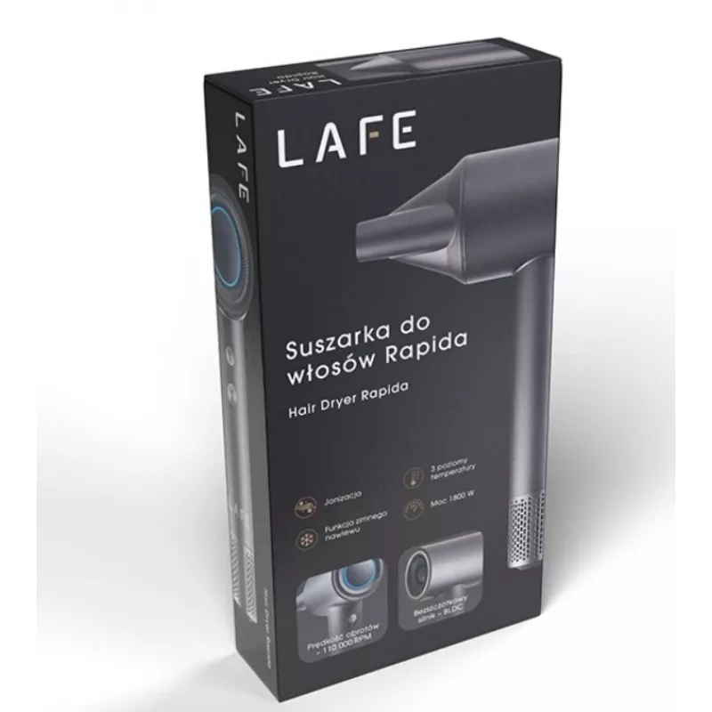 Lafe Rapida 47461 BLDC Haartrockner, 1600 W, 110.000 U/min, Ionisierung, grau