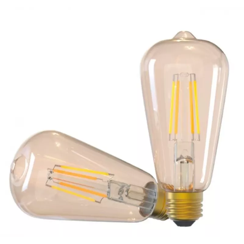 Tellur TLL331191 WLAN-Smart-Filamentlampe E27, 6 W, 600 lm, 2000–5000K, dimmbar, Bernstein, Warm- / Weißlicht