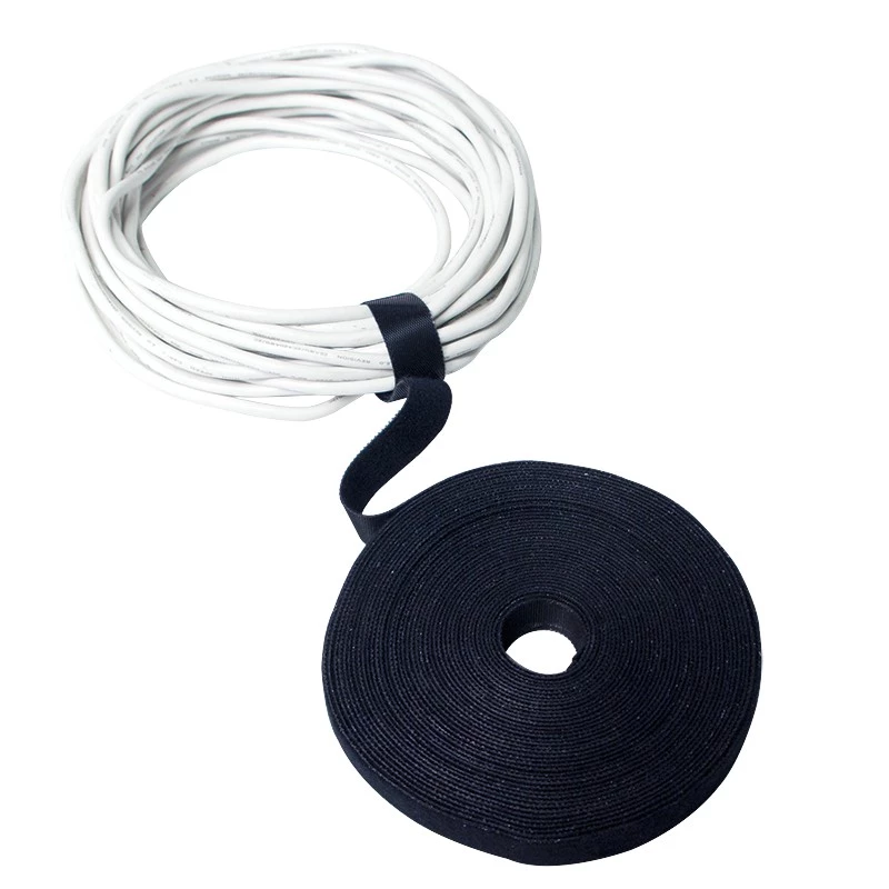 LogiLink KAB0055 Klettband für Kabel, Rolle 10 m x 20 mm, Schwarz