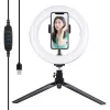 Stativhalterung Puluz mit 20 cm LED-Ring Vlogging PKT3073B