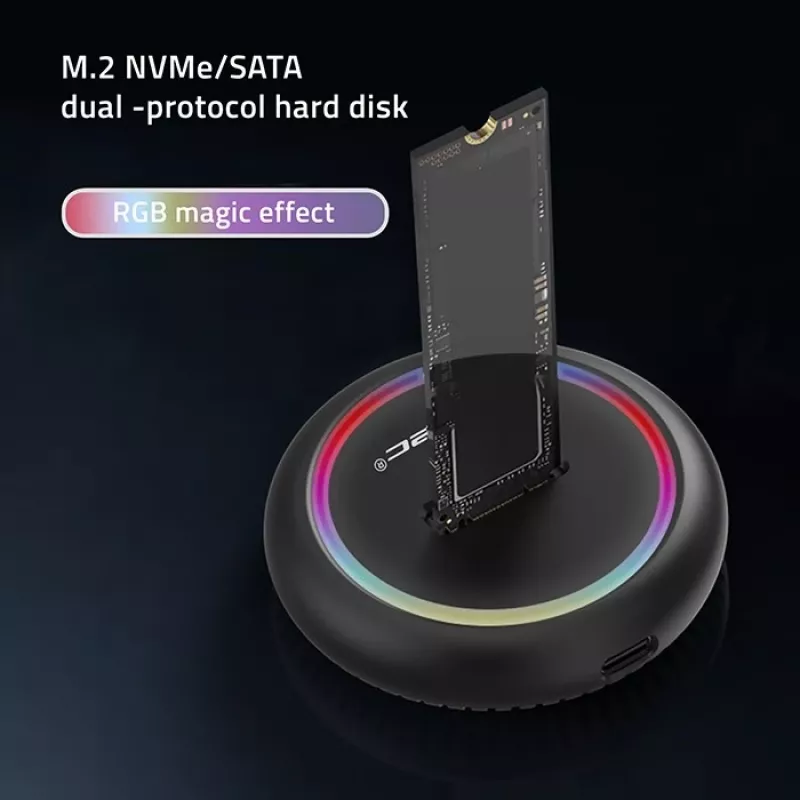M.2 SSD-Dockingstation QOLTEC 52275 für SATA- und NVMe-Laufwerke, USB-Anschluss