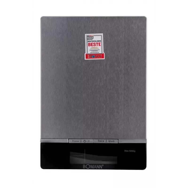 Bomann KW 1421 CB Küchenwaage, LCD-Display, Edelstahl, 160 x 230 x 18 mm, AAA, Schwarz (614211)