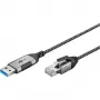 Goobay Ethernet-Kabel USB-A 3.0 auf RJ45 schlank 2 m – verbindet Router, Modem oder (74395)